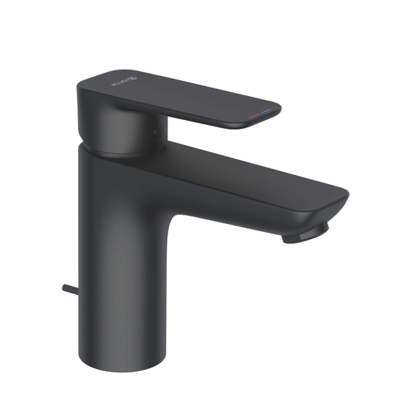 Смеситель для раковины Kludi Pure&Style, 100, с донным клапаном, черный матовый, 402903975