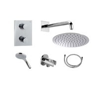 Pack Noken Urban с термостатом 2 выхода, хром (смеситель+встроенная часть/кронштейн/верхний душ/подвод воды с держателем/лейка/шланг