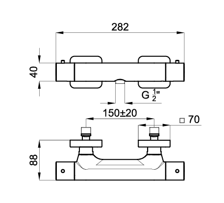 100275127 Pack Noken City-Urban (комплект, термостатический смеситель, душевой гарнитур)