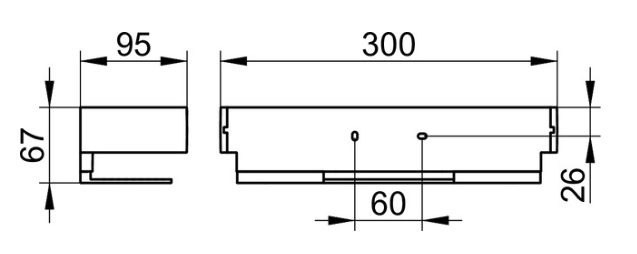 11158 010000 Keuco Edition 11 Корзинка для душа съемная, со скрытым креплением, алюминий анодированный 300мм