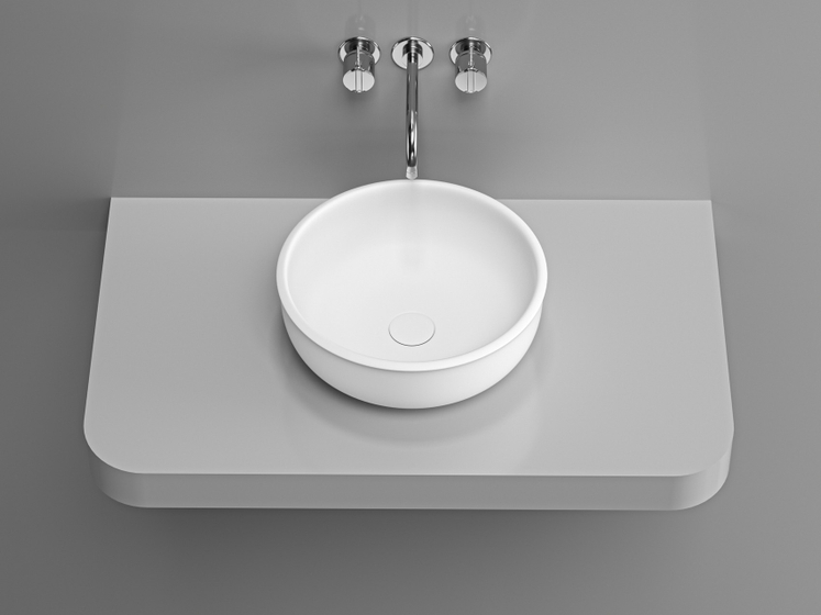 Раковина DA-2100-1 на столешницу (390х390х150) Solid Surface, белая