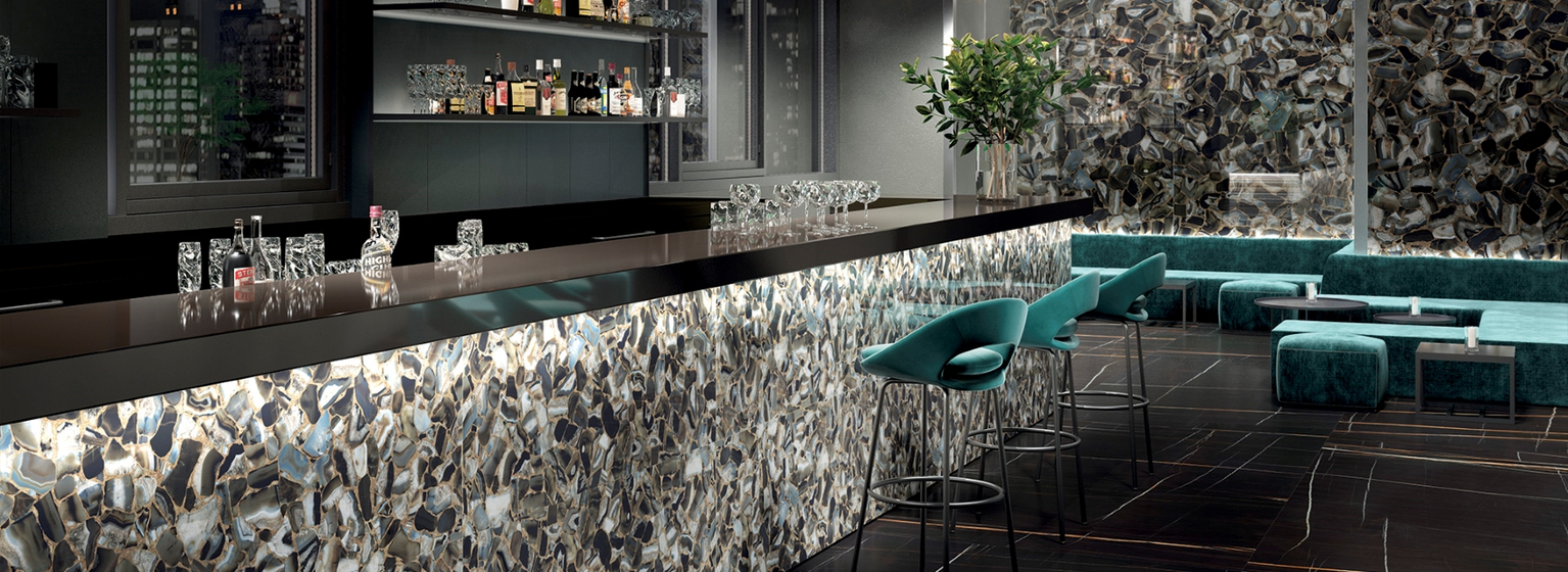 Agata Black Luc. 6 mm керамогранит Maxfine 150х300