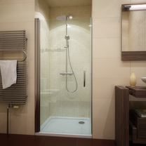 Душевая дверь LUX DOOR GK-601 петли с лева, 90x200, чёрный матовый, стекло 6мм