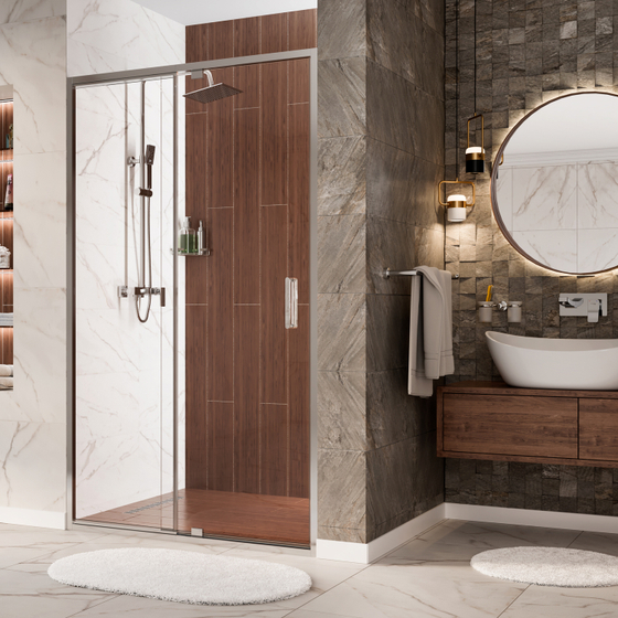 Душевая дверь Wasserkraft Berkel 48P05, 1200x2000 мм, 6 мм, серебристый профиль