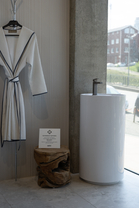 Раковина Armonia Top 01, напольная d=450 мм, h=850 мм, S-Sense, белый-глянец, 130114G, донный клапан