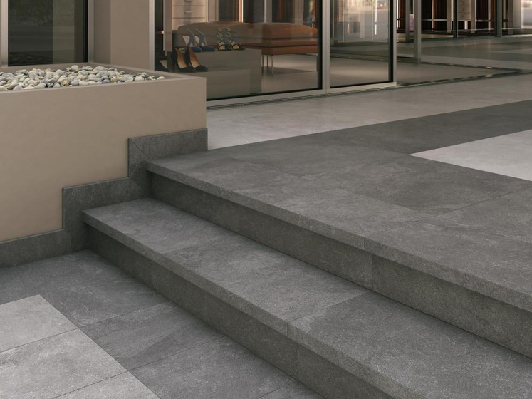 DD600620R/GCA Ступень угловая клееная Про Стоун антрацит обрезной Kerama Marazzi 33x33