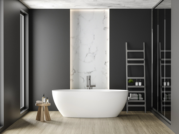 Ванна DA-B097 отдельностоящая (1710х760х578), Solid Surface,белая