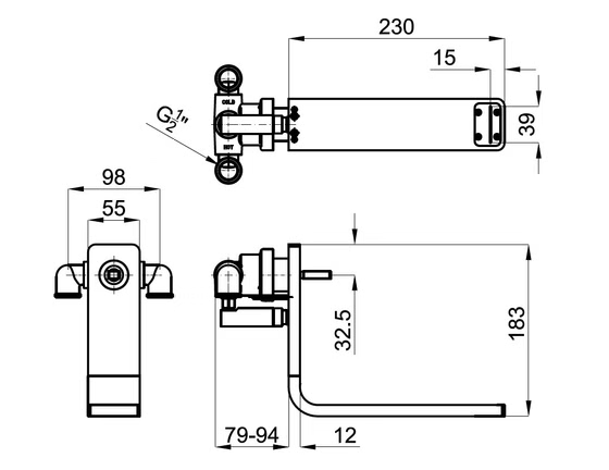 100073039 Noken Lounge Смеситель для раковины из стены, белый