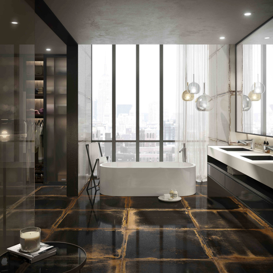 Lookback Black Lappato керамогранит Land Porcelanico 44.63x89.46