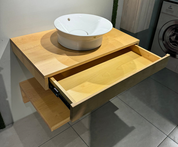 Подвесная столешница Tono 80см 100199647 клен + скамья клен 100199670 + рак.100188336