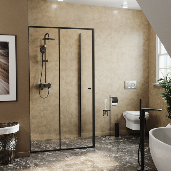 Душевой угол Wasserkraft Dill 61S07, 1200x900x2000 мм, 6 мм, черный профиль