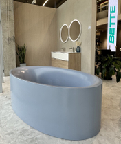 Ванна Bette Eve Oval Silhouette 180x100, сталь, 6043-418 Plus, Blue Satin, слив-перелив В609-901