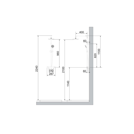 100093268 Noken Smart Душевая стойка с термостататом, хром
