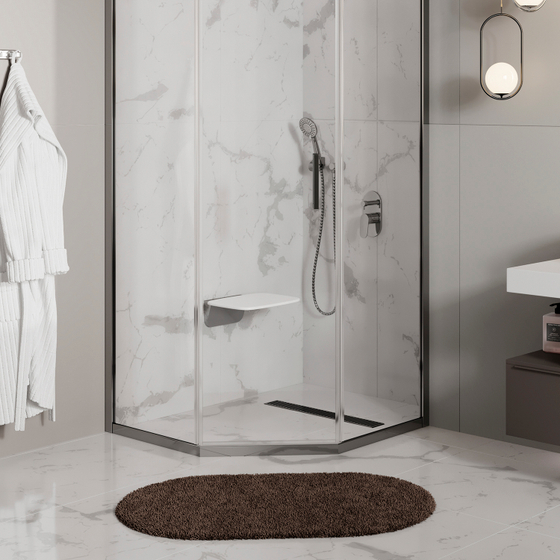 Складное сиденье для душа SS403, 365х360х101,5 мм, Белый, max. 200 кг.