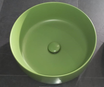 Раковина ARTCERAM, COGNAC настольная Ø 42 см, цвет salvia COL001 44 00 с донным клапаном ACA038 44 00