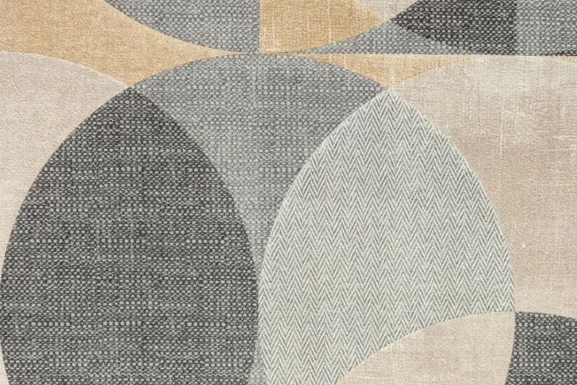 KM8510 Обои виниловые на флизелиновой основе Шафран мотив, черный круги Kerama Marazzi