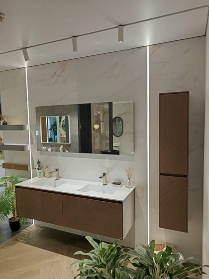 Комплект Fly 160 см (тумба 2 ящика, шпон Tobaco Oak+раков) Fl.050.160.80.W05+TS140.160.2HK+2 PULS104