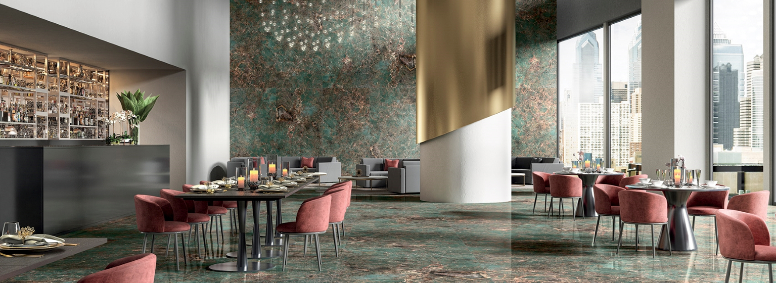 Amazonite Luc. 6 mm керамогранит MaxFine Iris 150х300