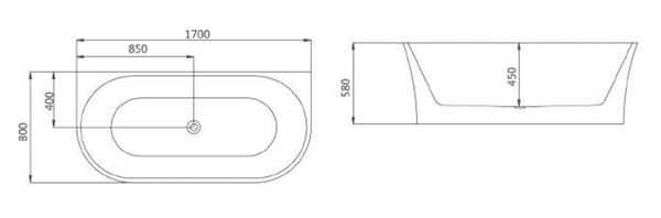 Ванна GK 1111-7 акриловая(1700х800х580) свободностоящая