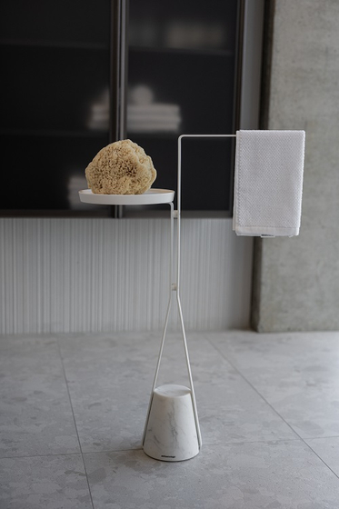 Полотенцедержатель AntonioLupi Halo h=800мм Matt white/Carrara satinato (HALO4B.5)