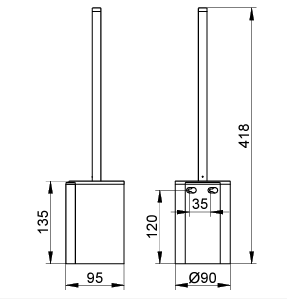 14972 170100 Keuco Plan Ёрш настенный, алюминий серебристый анодированный