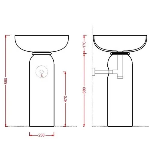 Пьедестал ARTCERAM, JOLIE для раковины Ø 50 см, цвет белый матовый