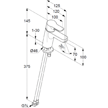 Смеситель для раковины Kludi Pure&Easy, хром, 370280565