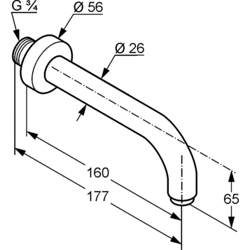 Излив для ванны Kludi Bozz, 16 см, черный матовый, 3850539
