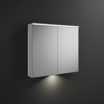 Зеркальный шкаф Burgbad Eqio SPGT080 800x800x170 мм, полки, розетка, подсветка