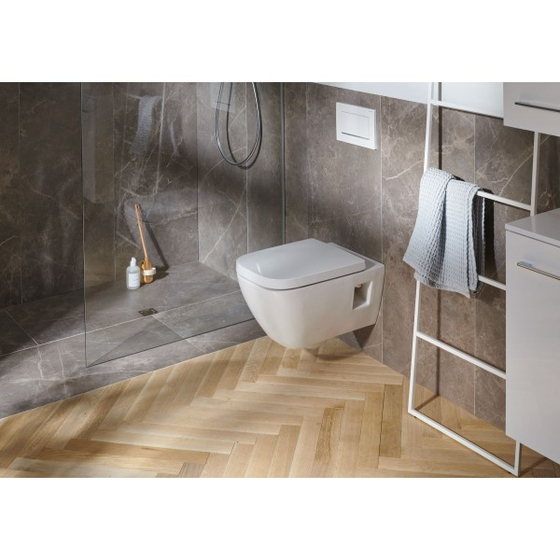 Унитаз Geberit Smyli Square 500.683.01.1 подвесной, безободковый, в комплекте с сид. с микр.