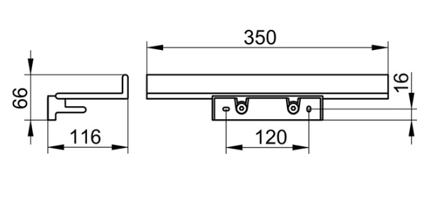 12858 370000 Keuco Reva Black Selection Полочка для душа съемная, с крючками, черный матовый 350мм