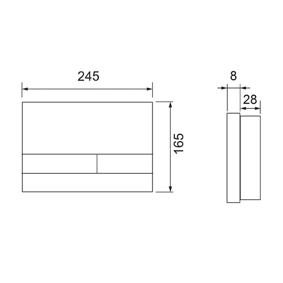 S240850 Панель смыва TECEspring square, акрил, белая