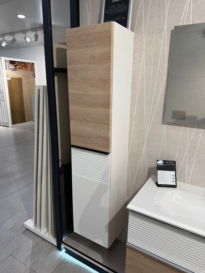 Пенал Burgbad Fiumo 1600*350*320 левый HSLZ035 L,белый,фронт FOT45