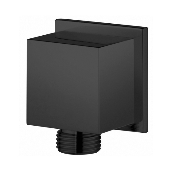 100213229 Noken Square Подвод воды настенный, для гибкого шланга, без держателя, черный