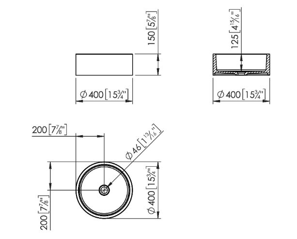Раковина Krion SP 3-Way на столешницу d=40 100191982