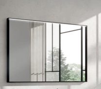 Зеркало Oasis Miro 1050x800x50 мм (0MRSP105NR) алюмин.чёр.рама со светодиод.подсветкой вверху, выкл.