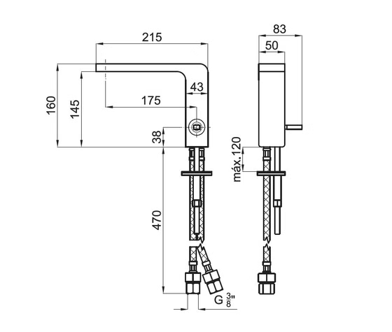 100063524 Noken Lounge Смеситель для раковины, хром