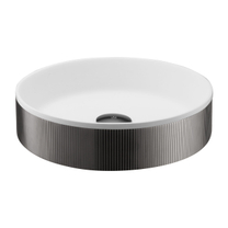 Раковина накладная JTP, 360 мм, White/Brushed Black, WJ 6183600 BBL