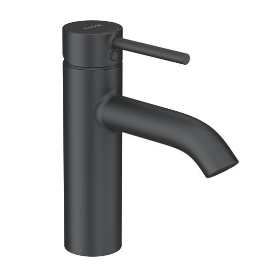 Смеситель для раковины Kludi Bozz, 100, с донным клапаном, черный матовый, 382883976