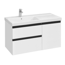 Тумба с раковиной Roca Domi 100 см, левая, белый глянец (A857477806 + 3270MB004)