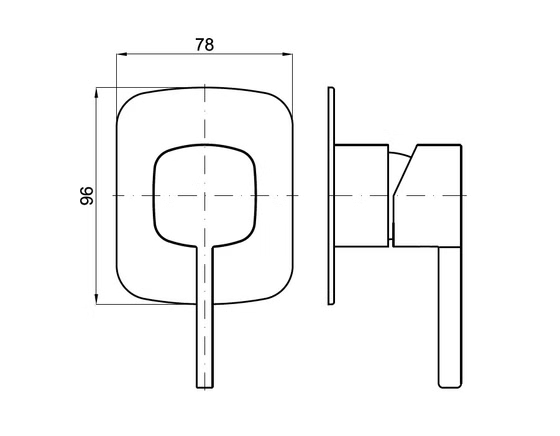 100140104 Noken NK Concept Наружная часть встроенного смесителя для душа, хром