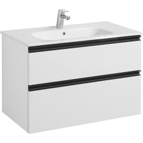 Тумба с раковиной Roca Domi 80 см, белый глянец (A857459806 + 732799C000)