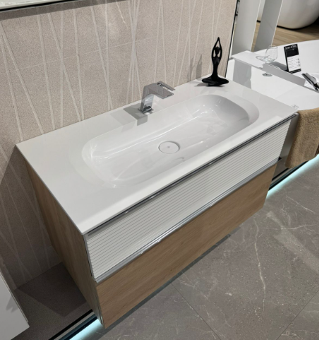 Тумба Burgbad Fiumo, 102 см, Дуб кашемир/фронт FOT2 (SFXN102+MWHL102)ручки G0146