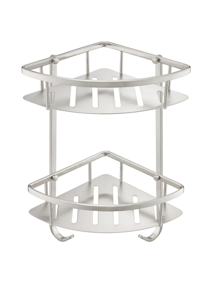 Угловая полка для душа двойная JTP Rod Brushed Nickel, WJ 2008980 BN