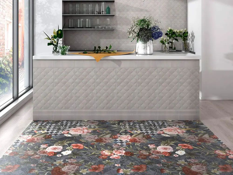SG590500R Ковёр цветы декорированный  обрезной Kerama Marazzi 119.5x238.5