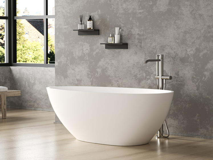 Ванна DA-B001-C отдельностоящая (1620х800х550), Solid Surface,белая