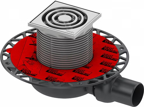 Трап S110 с решеткой и фланцем Tece, горизонтальный 3601100