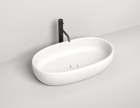 Раковина Luce, 75х40х15,5 мм, Solix, белый матовый 110721M, донный клапан 16232WM