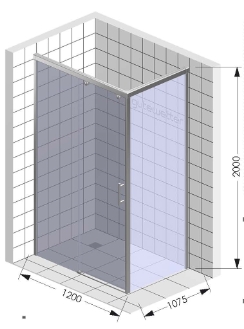 Душевое ограждение SLIDE RECTAN GK-863A 1200х1075х2000 мм, левая, Guteclean, белая матовая