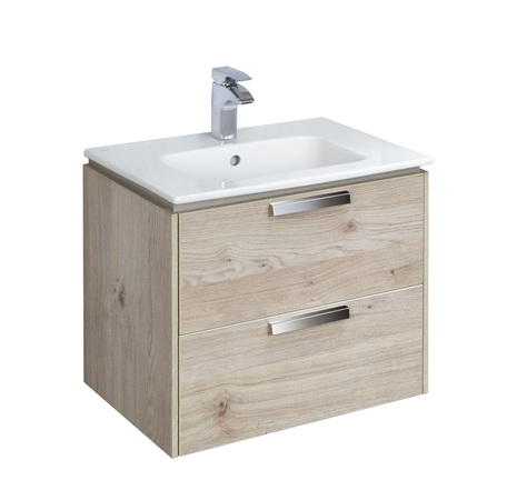 Тумба с раковиной Roca Lago 60 см, светлый дуб (7.8572.9.544.4+732799E000)